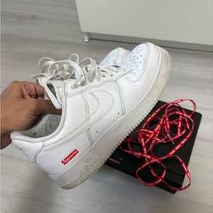 Supreme White Leather Sneakers
